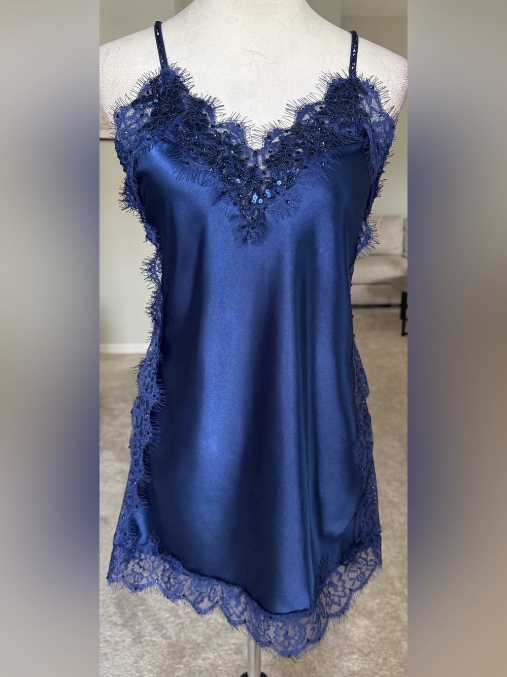 Navy Blue Slip Dress Dance Costume